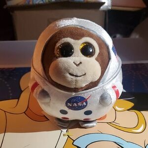 Ty Plush Space Monkey - Silver and Brown